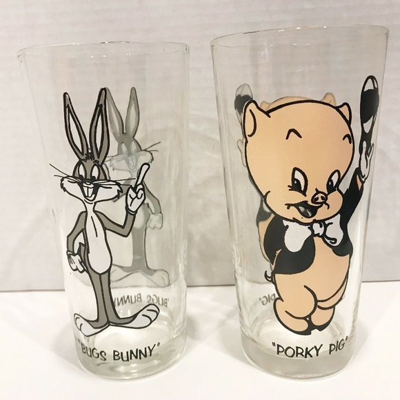 Pepsi Co Other - 1973 Pepsi Glasses Porky Pig & Bugs Bunny